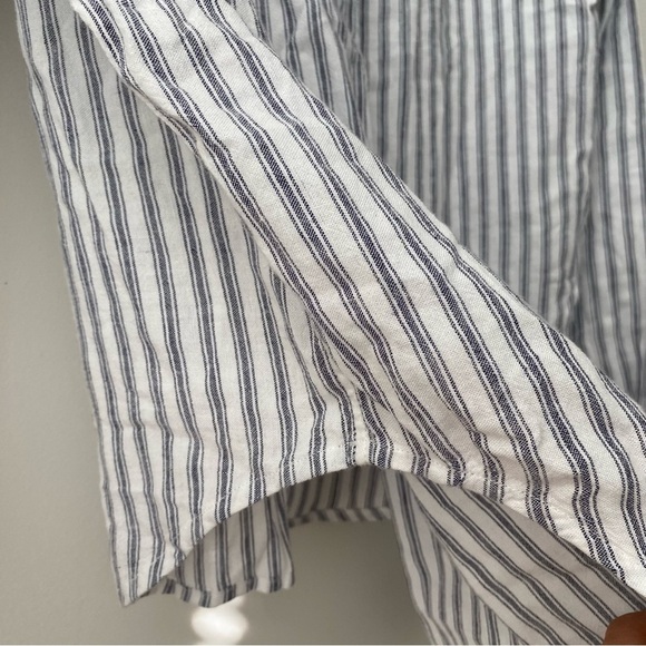 NWT Rails Matea Canela Stripe Linen Blend Lace Up Shirt Blouse Small - Picture 6 of 16